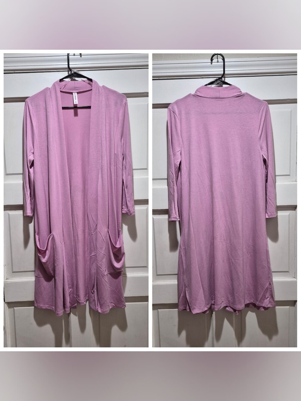 Zenana Premium Dusty Mauve Longline Open Front Cardigan – Size Small NWOT